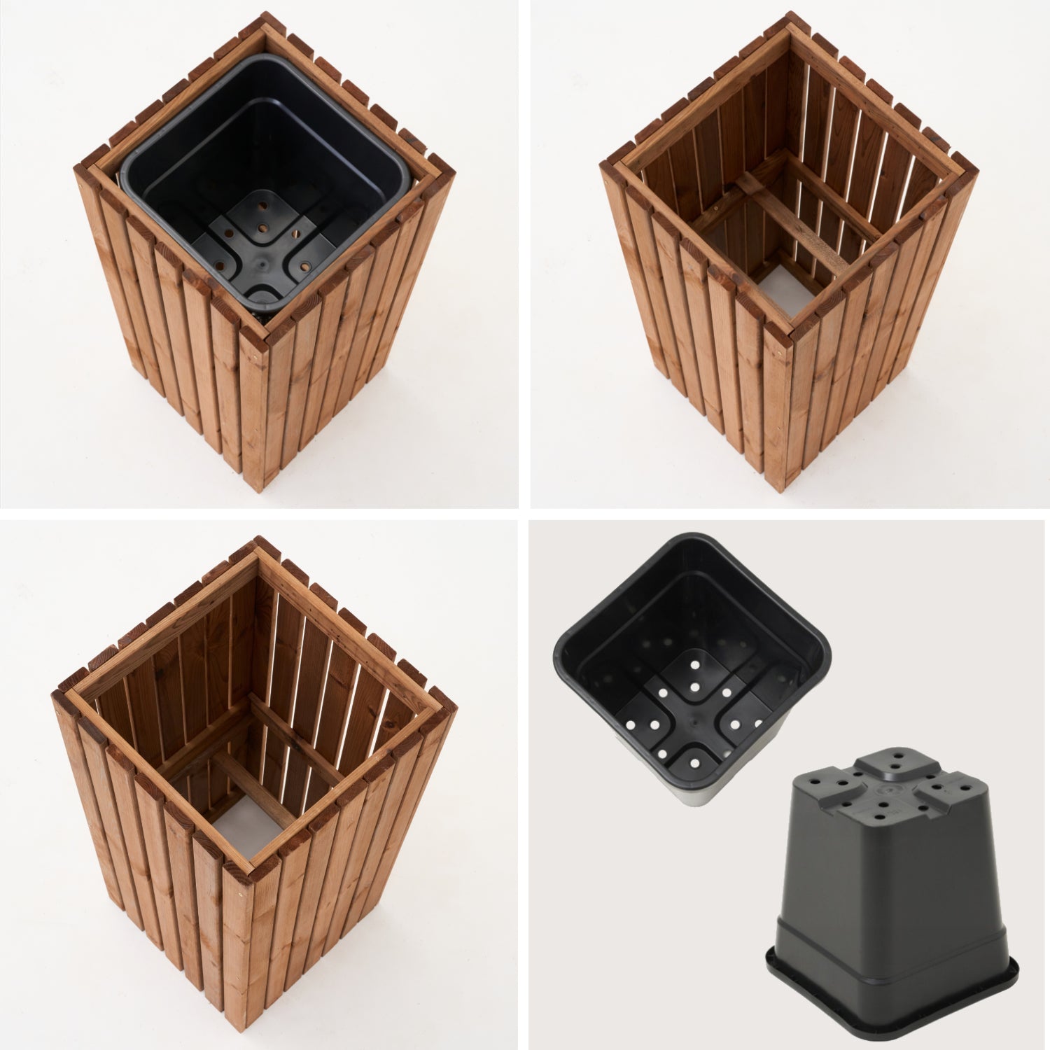 Duża donica ogrodowa drewniana wysoka 80 cm, wkład 1x18l taras balkon ogród