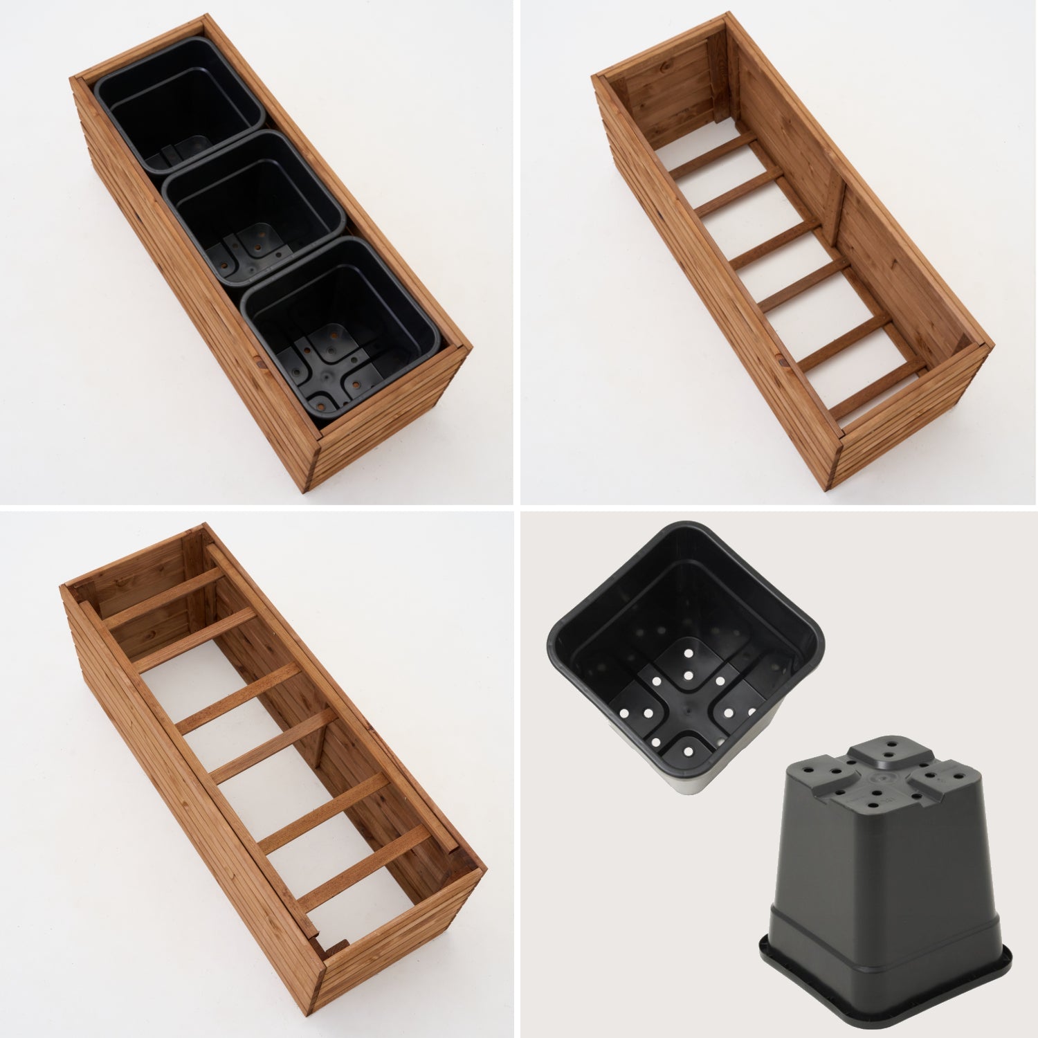 Duża donica ogrodowa drewniana 100cm, wkład  3x18l taras balkon ogród