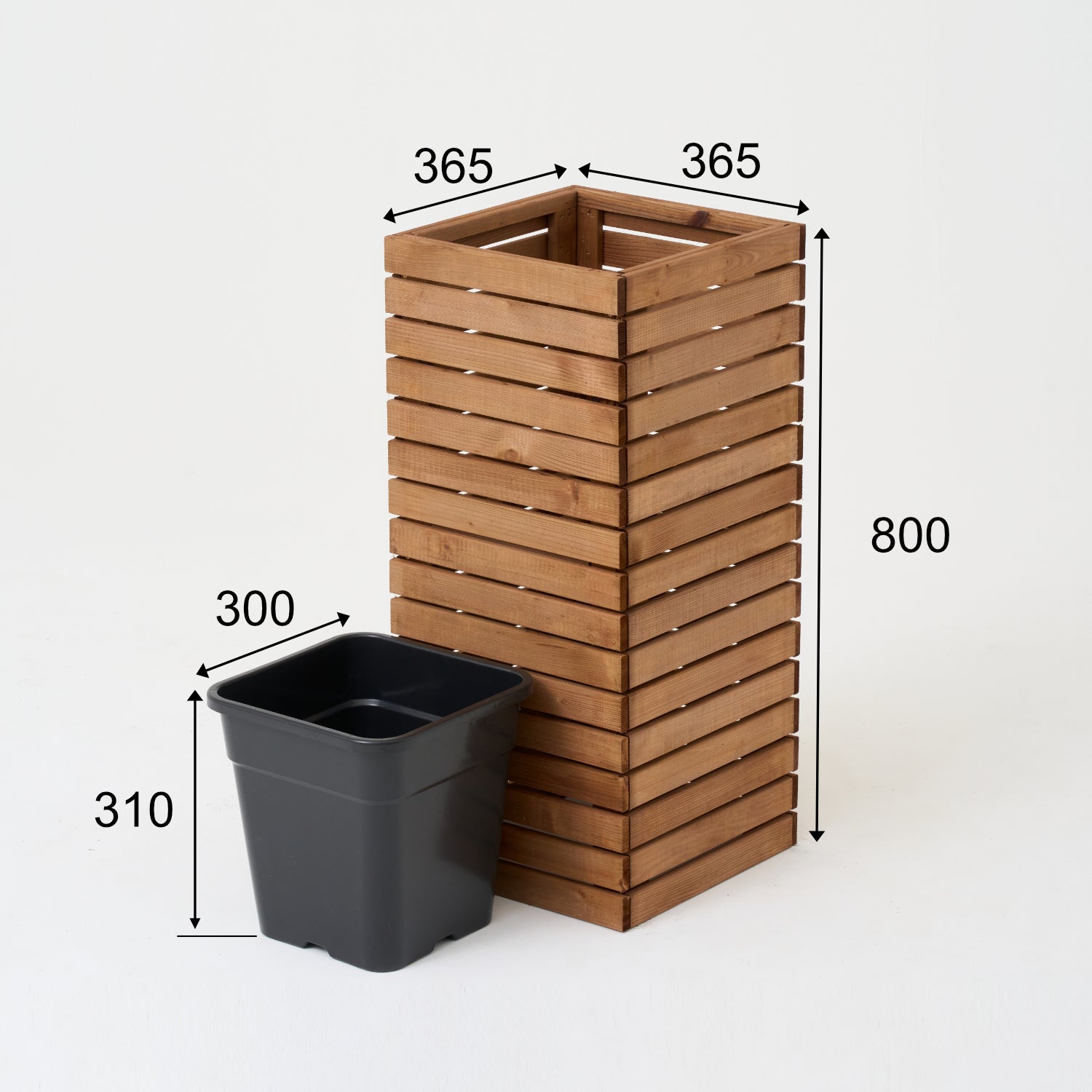 Duża donica ogrodowa drewniana wysoka 80 cm, wkład 1x18l taras balkon ogród