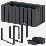 Vaso da balcone 45 cm antracite + inserto 6,8 l + manico balcone terrazza