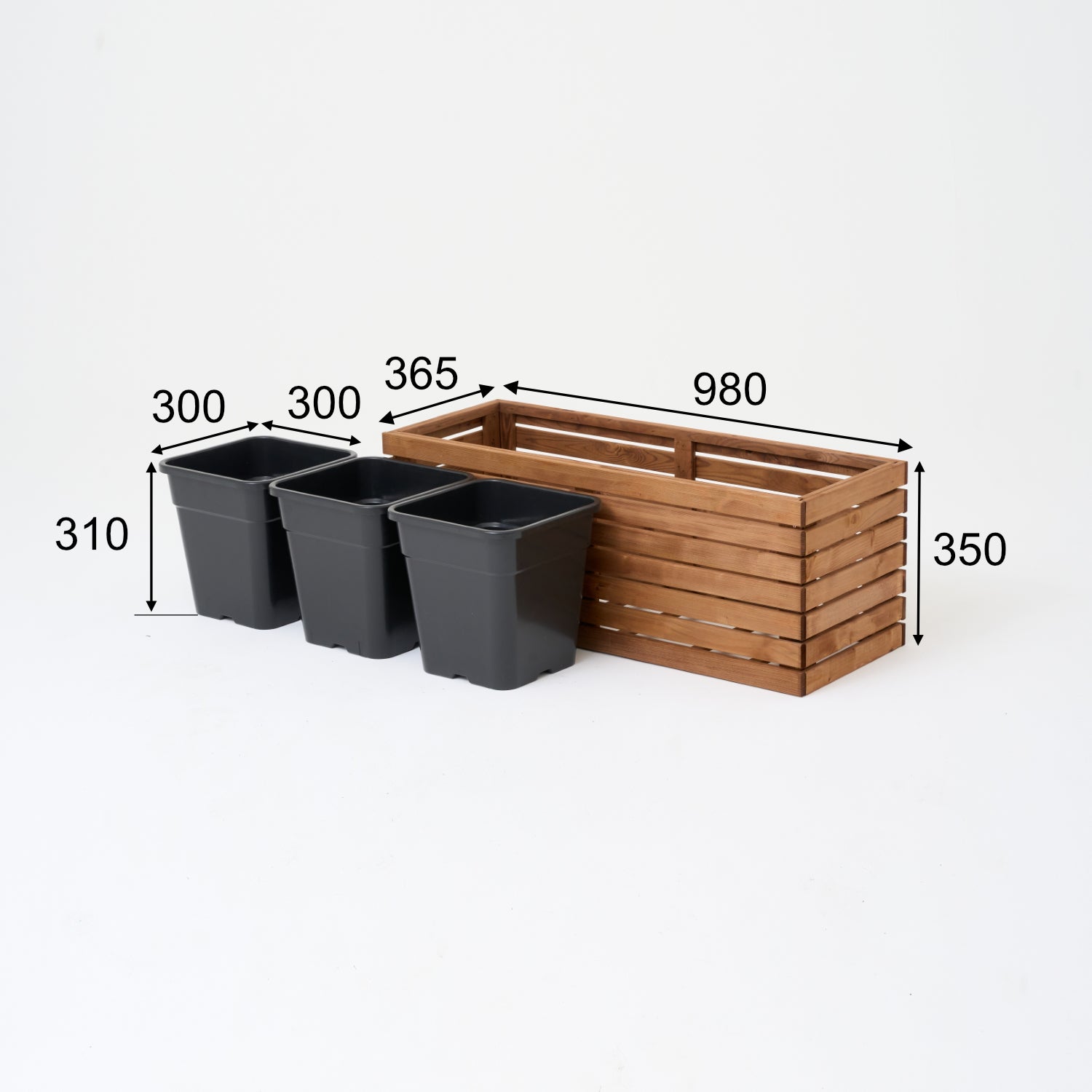 Duża donica ogrodowa drewniana 100cm, wkład  3x18l taras balkon ogród