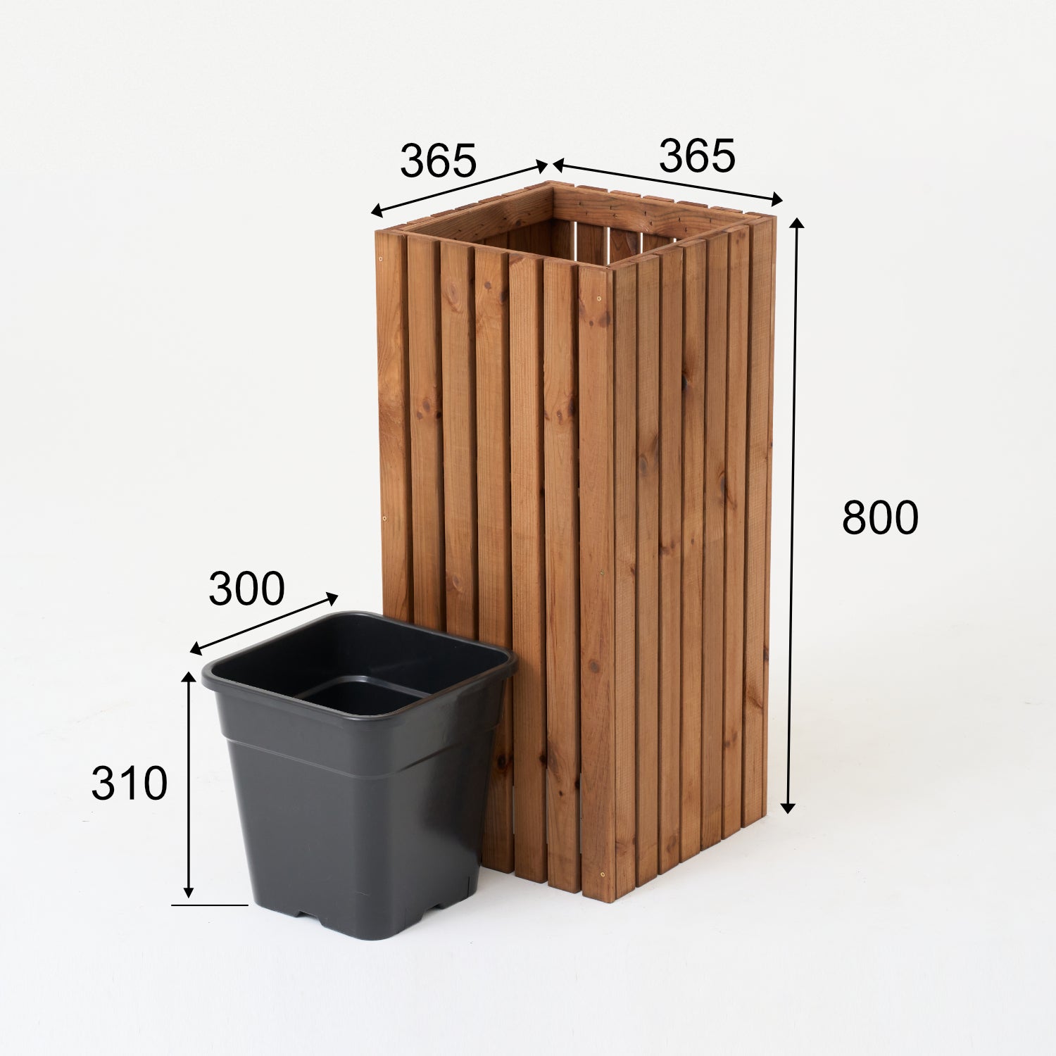 Duża donica ogrodowa drewniana wysoka 80 cm, wkład 1x18l taras balkon ogród