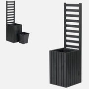 Donica ogrodowa drewniana z kratką pergola 132cm, wkład 1x18l, antracytowa