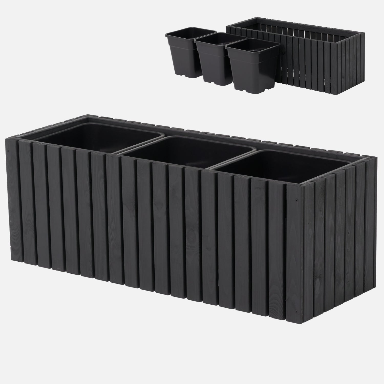 Duża donica ogrodowa antracytowa 100cm, wkład 3x18l taras balkon ogród