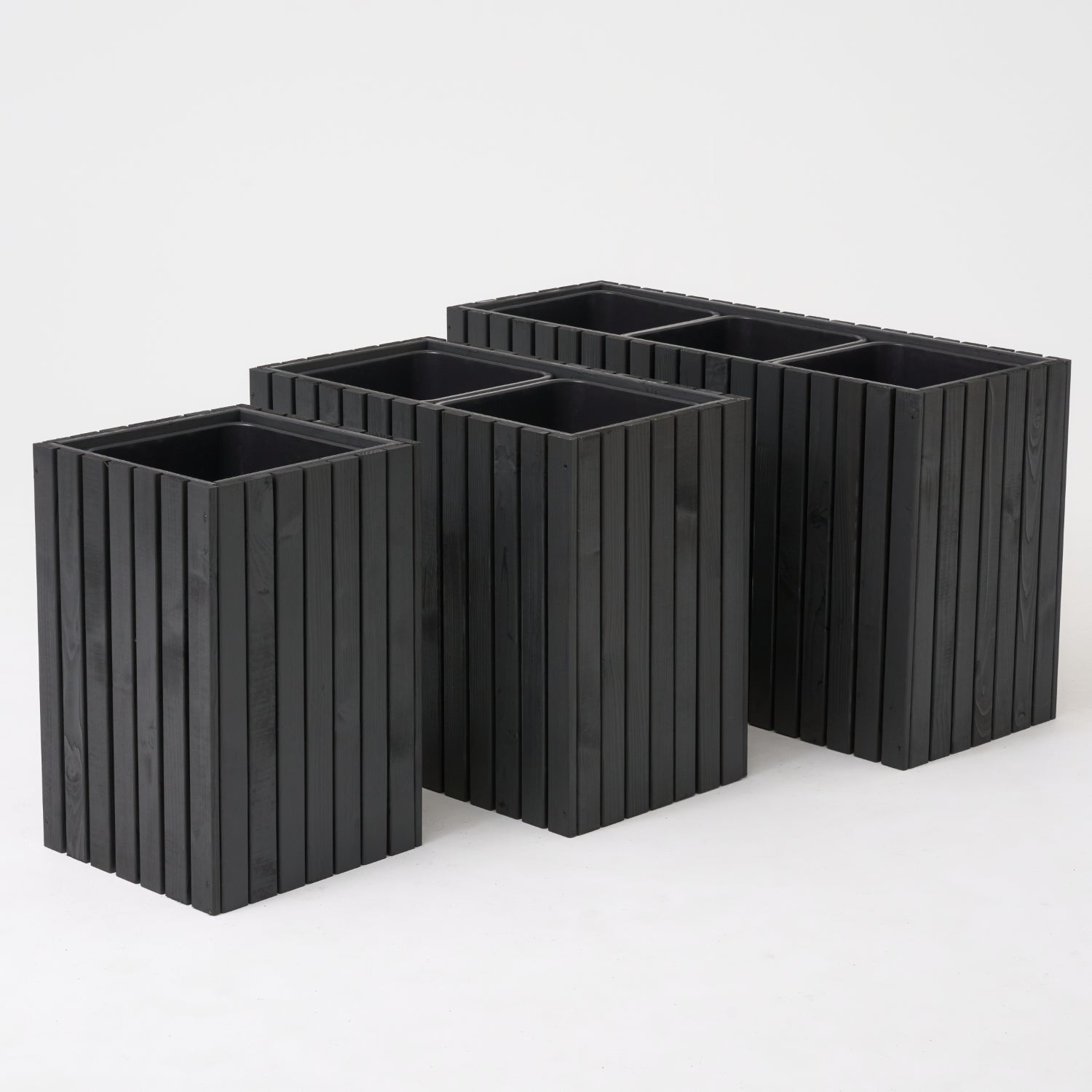 Donica ogrodowa drewniana z kratką pergola 132cm, wkład 1x18l, antracytowa