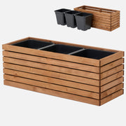 Duża donica ogrodowa drewniana 100cm, wkład  3x18l taras balkon ogród