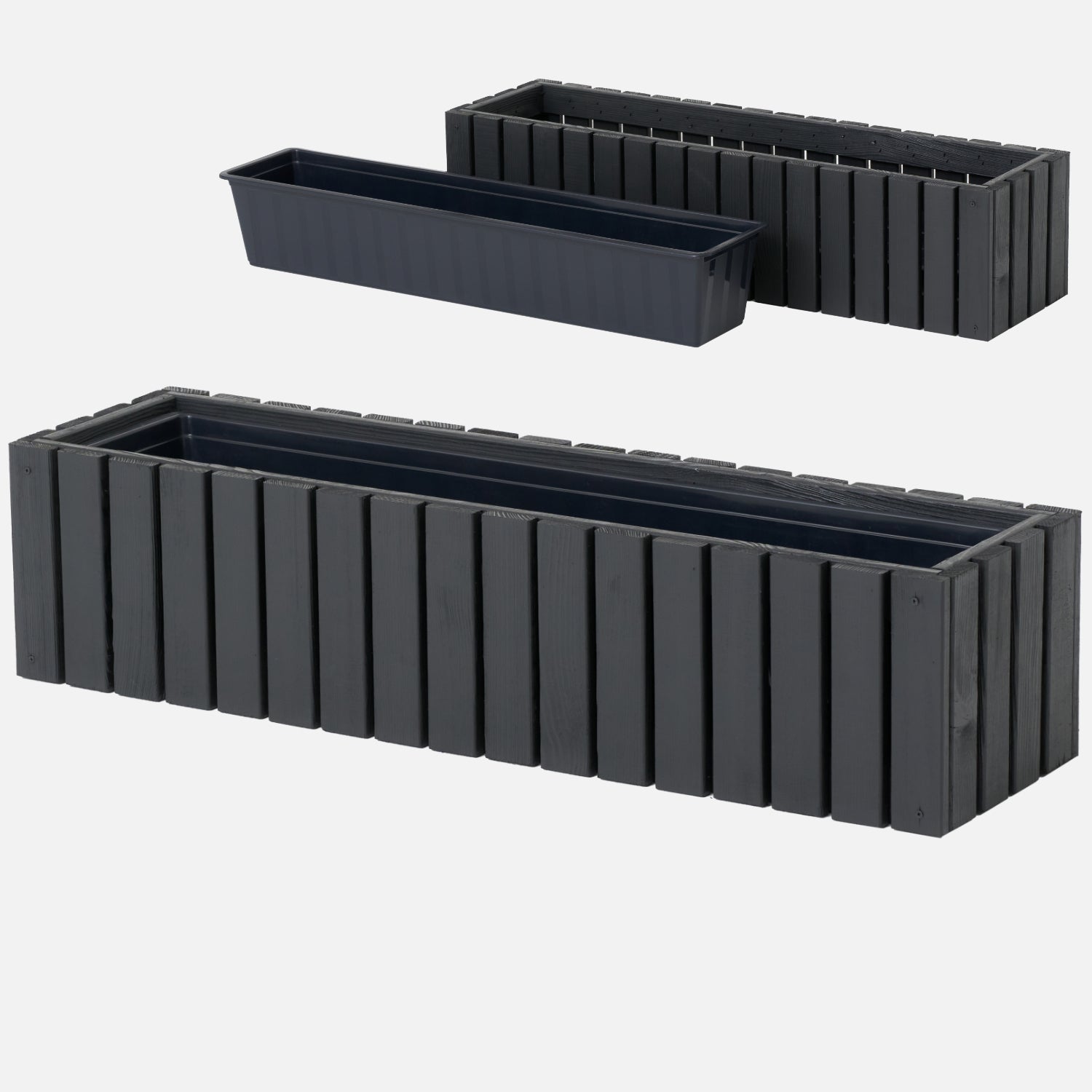 Donica balkonowa 86 cm antracyt + wkład 14 l balkon taras ogród