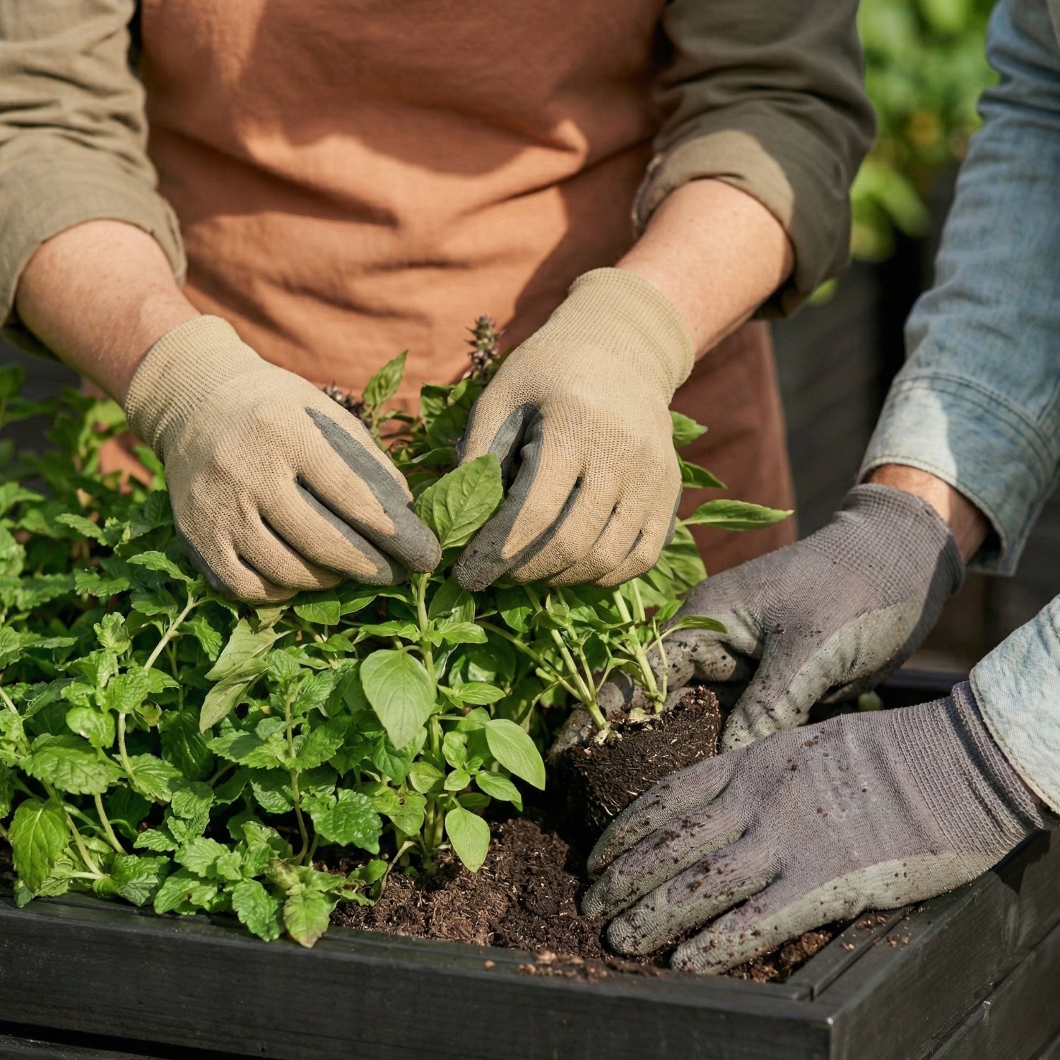 Großer anthrazitfarbener Gartenkübel 100 cm, 3 x 18 l Einsatz für Terrasse, Balkon oder Garten 