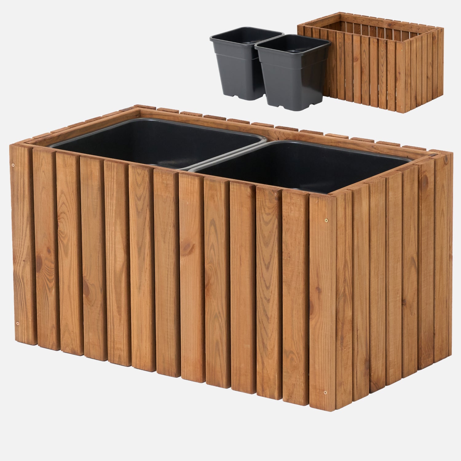 Duża donica ogrodowa prostokątna wkład plastikowy 2x18l taras balkon ogród