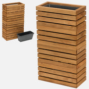 Jardinière de balcon étroite en bois avec insert, vue du produit