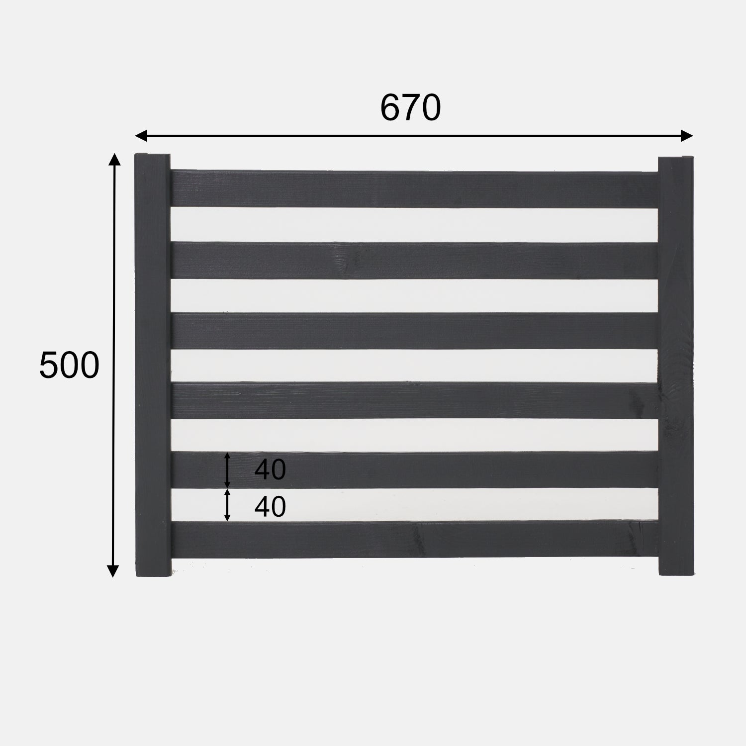 Modulární antracitová dřevěná pergola 67 x v50 cm