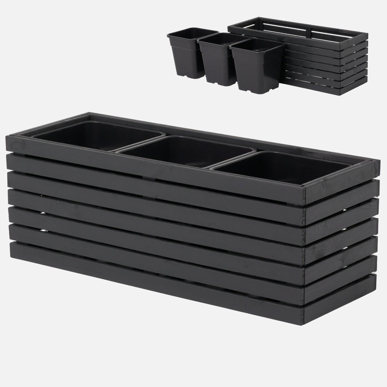 Duża donica ogrodowa antracytowa 100cm, wkład 3x18l taras balkon ogród