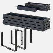 Balkonový květináč 86 cm antracit + vložka 14 l + rukojeť balkon/terasa