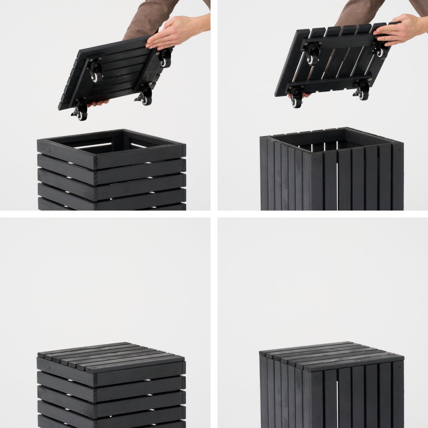 Wiekowózek Podstawka Podest Wózek pod Donicę Doniczkę na Kółkach Antracyt