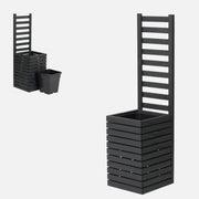 Donica ogrodowa drewniana z kratką pergola 132cm, wkład 1x18l, antracytowa