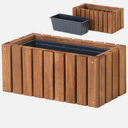 Balkonblumentopf 45 cm braun + 6,8 l Einsatz für Balkon, Terrasse und Garten