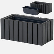 Pot de fleurs pour balcon 45 cm anthracite + insert 6,8 l pour balcon, terrasse et jardin