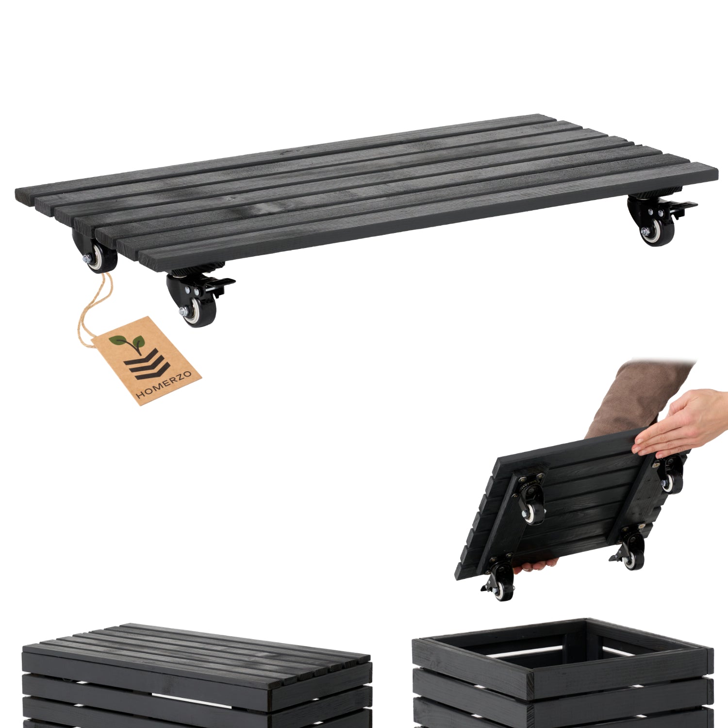 Wiekowózek Podstawka Podest Wózek pod Donicę Doniczkę na Kółkach Antracyt