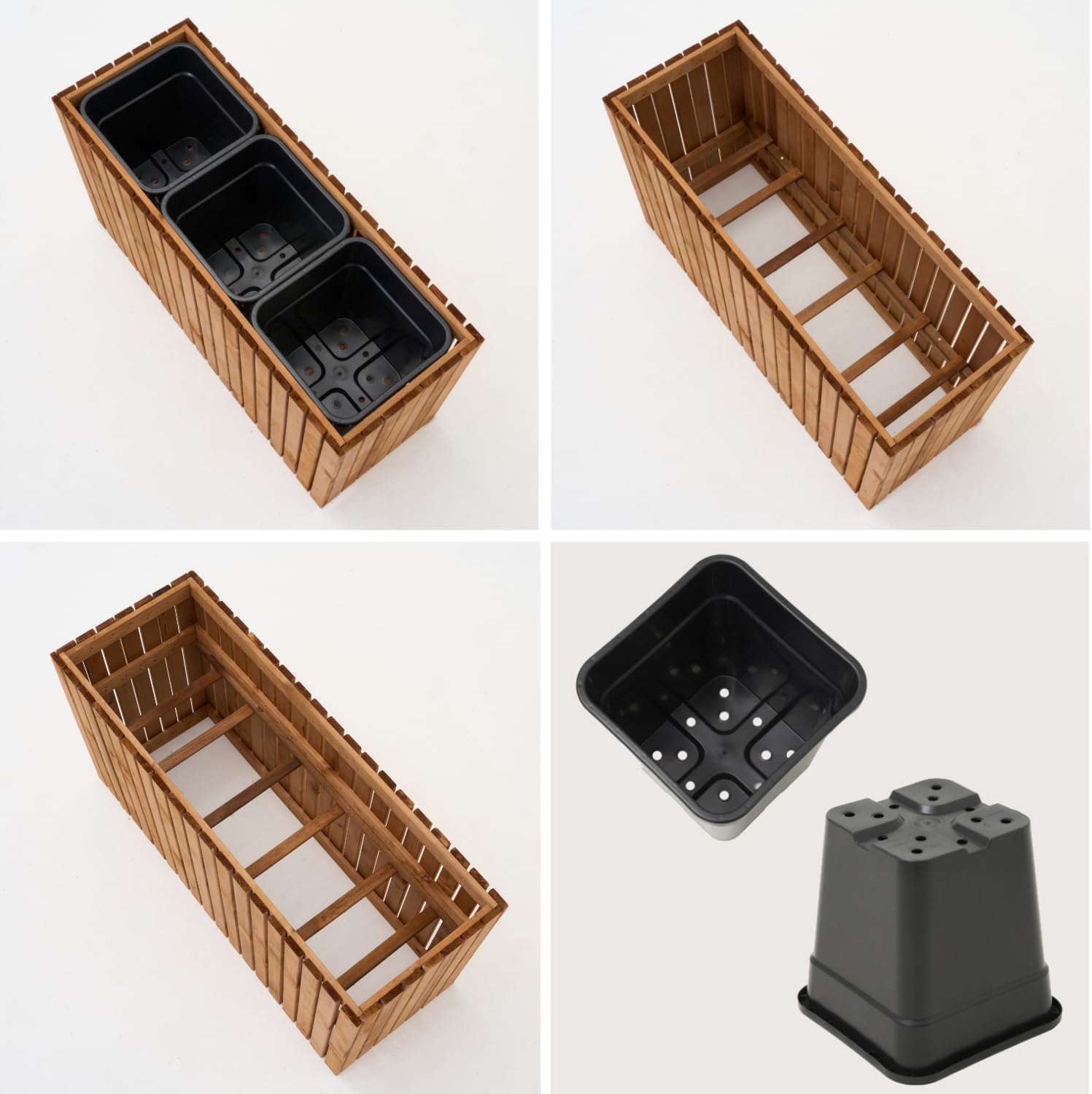 Duża donica ogrodowa wysoka z wkładem plastikowym 3x18l taras balkon ogród