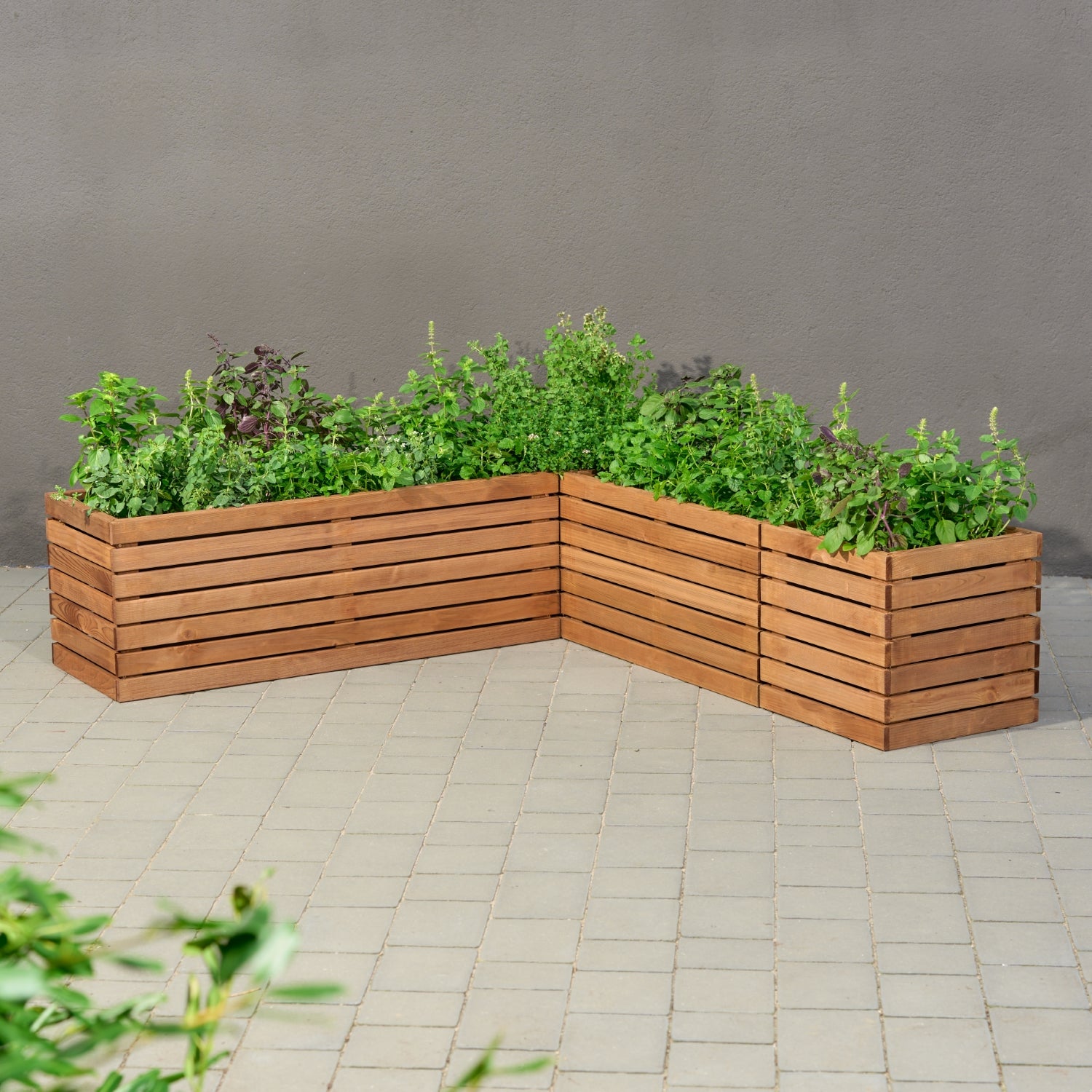 Duża donica ogrodowa drewniana 100cm, wkład  3x18l taras balkon ogród