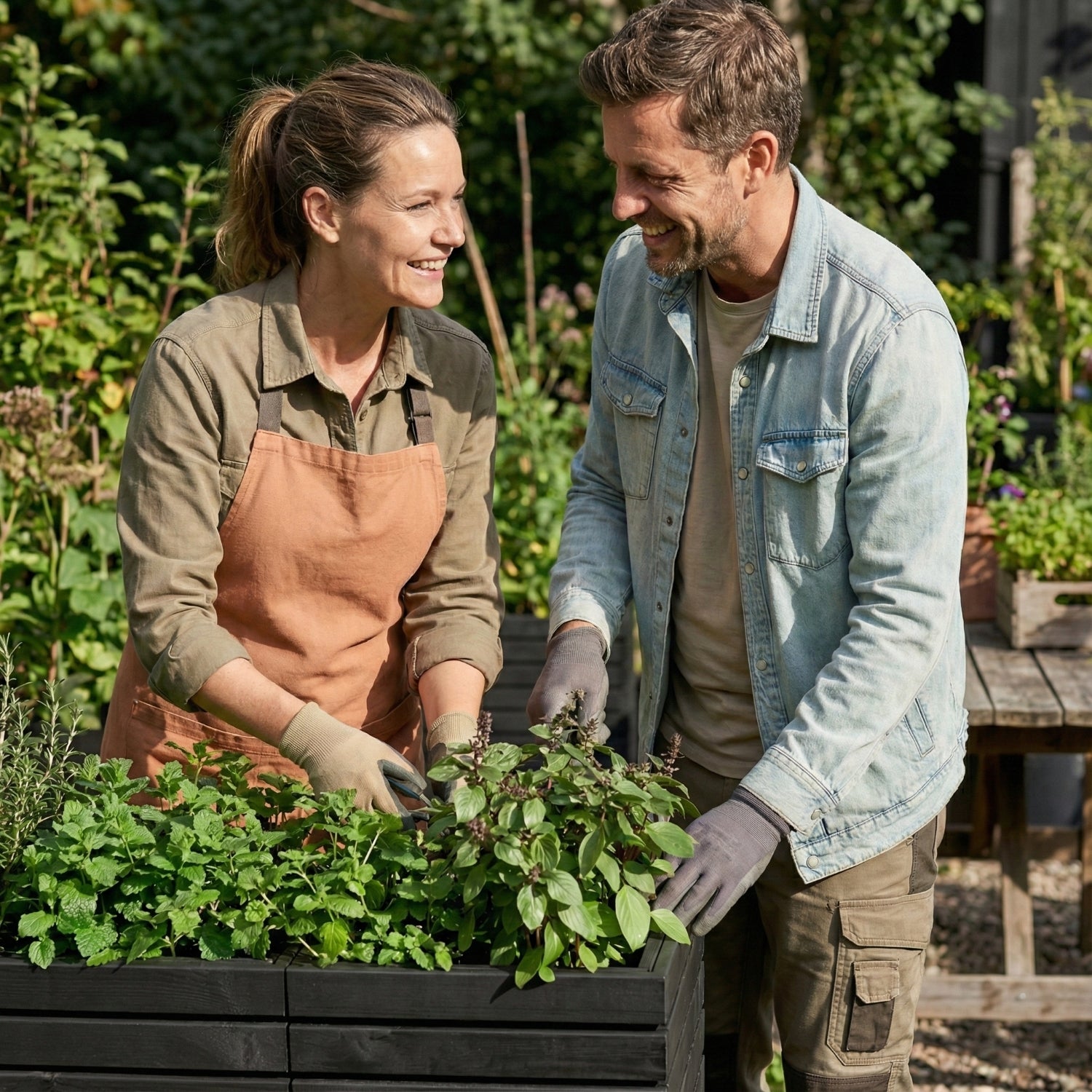 Donica czarna antracytowa drewniana kwadratowa 36 x 36 x h35 cm