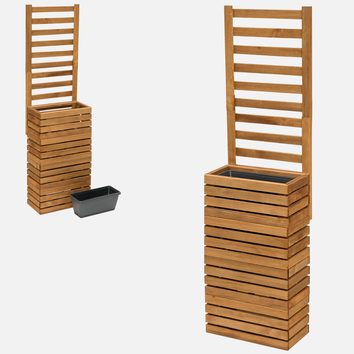 Jardinière de balcon étroite avec treillis et insert
