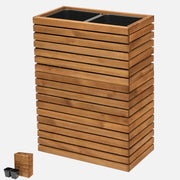 Hoher Pflanzkübel aus Holz, 90 cm, mit 18 l Kunststoffeinsatz – Produktansicht