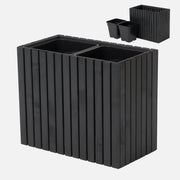 Maceta de madera para jardín, color antracita negro, alta, 55 cm, para terraza, balcón, jardín. 