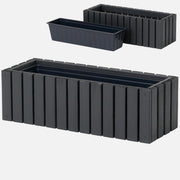 Pot de fleurs pour balcon 65 cm anthracite + insert 11 l pour balcon, terrasse et jardin