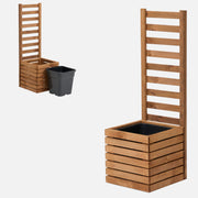 Donica ogrodowa drewniana z kratką pergola 112cm, wkład 1x18l, brązowa