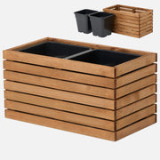 Donica ogrodowa prostokątna z wkładem plastikowym 2x18l taras balkon ogród