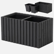 Obdélníkový zahradní květináč s plastovou vložkou 2x18l, terasa, balkon, zahrada 