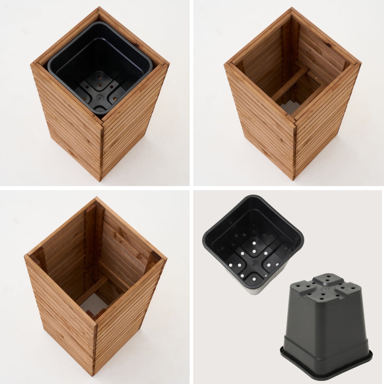 Duża donica ogrodowa drewniana wysoka 80 cm, wkład 1x18l taras balkon ogród