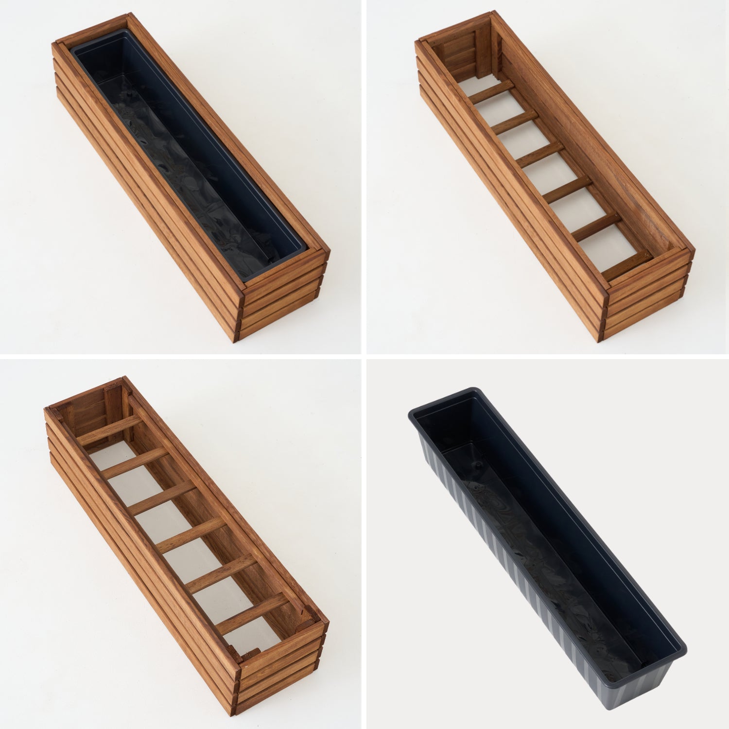 Balkonblumentopf 86 cm braun + 14 l Einsatz + Griff Balkon/Terrasse