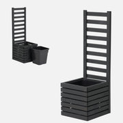 Maceta de jardín de madera con pérgola enrejada 112cm, 1 inserto de 18l, antracita 