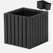 Vierkante tuinpot met plastic inzetstuk 1x18l voor terras, balkon of tuin 