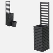 Donica ogrodowa drewniana z kratką pergola 157cm, wkład 1x18l, antracytowa