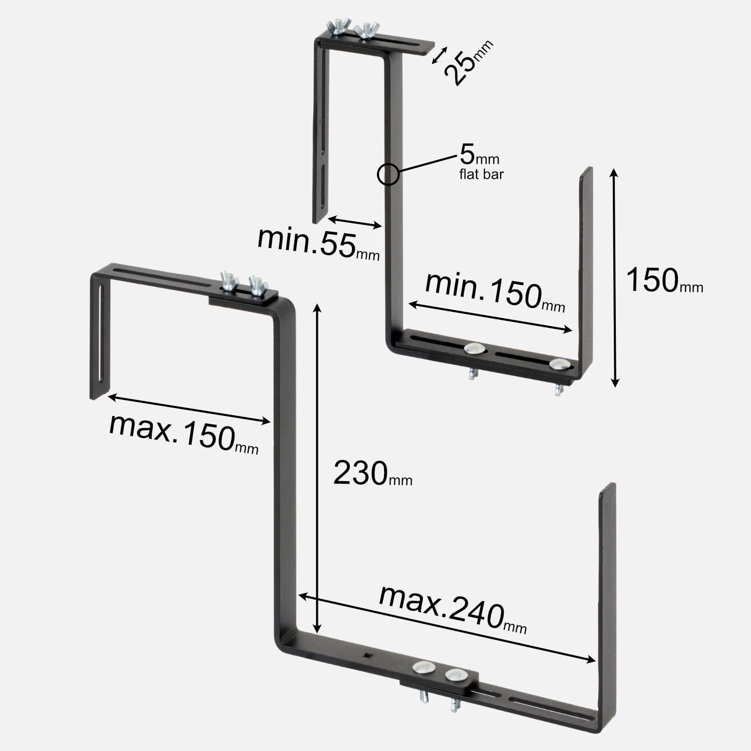 Uchwyty do skrzynek balkonowych – zestaw 2 szt.