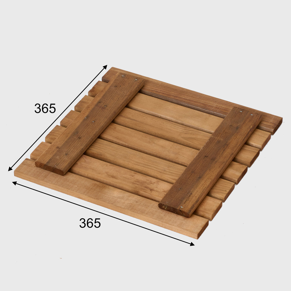 36,5 x 36,5 cm dangčio matmenys – apačia su dviem standinimo lentjuostėmis