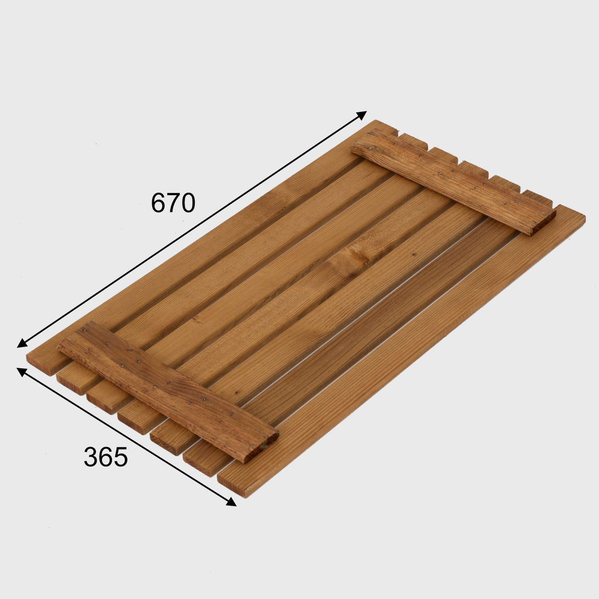 Afmetingen van de deksel 67 x 36,5 cm – onderkant met twee verstevigingslatten